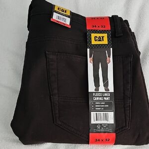 Caterpillar Black Fleece Lined Canvas Pants